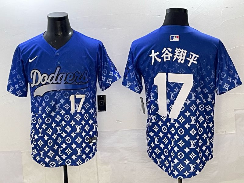Men Los Angeles Dodgers #17 Ohtani Blue Nike 2025 MLB jersey 06